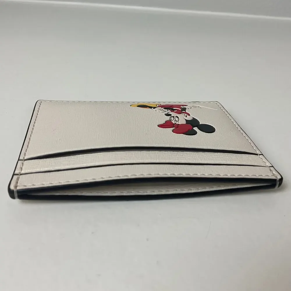 Disney X Kate Spade Card Holder Minnie Mouse Textured Leather Cream 4" x 3" - Picture 6 of 11